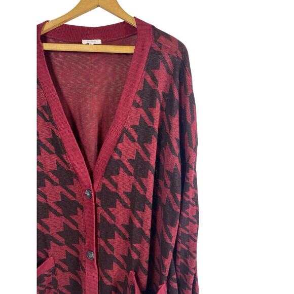 Maurices Oversize Grandpa Cardigan Sweater Houndstooth Dk Academia Old Money 2X - Picture 5 of 10